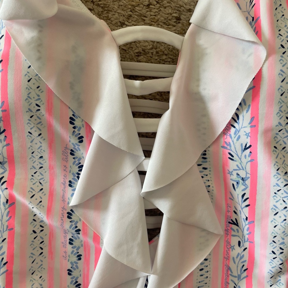 Lilly Pulitzer Carmen One Piece in Resort White and Pink